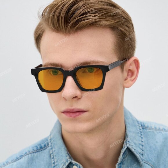 Square Sunglasses Unisex Retro Vintage Fashion Sun Shades UV Protection - Picture 3 of 7